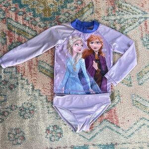 2-piece Toddler Girl’s Disney Frozen Rashguard Swimsuit